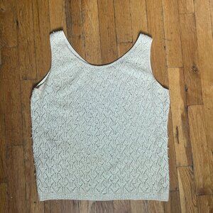 Vintage 60s CYN LES Hand Beaded Wool Top Size L